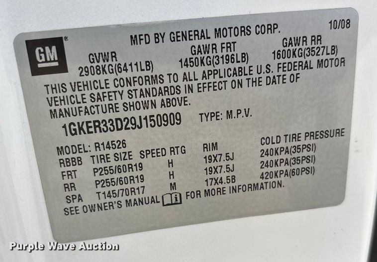 image for item EA7915 2009 GMC Acadia SUV