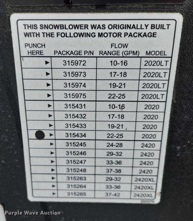 image for item EB1231 Erskine 2020 skid steer snow blower