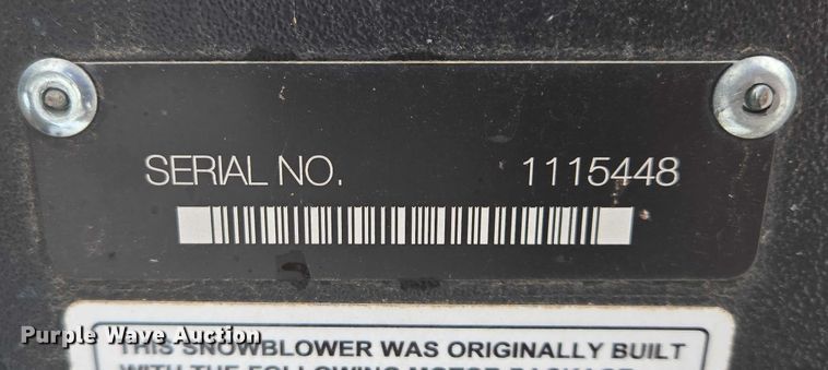 image for item EB1231 Erskine 2020 skid steer snow blower