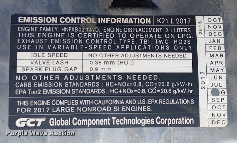 image for item EE5095 2017 UniCarriers PF50 forklift