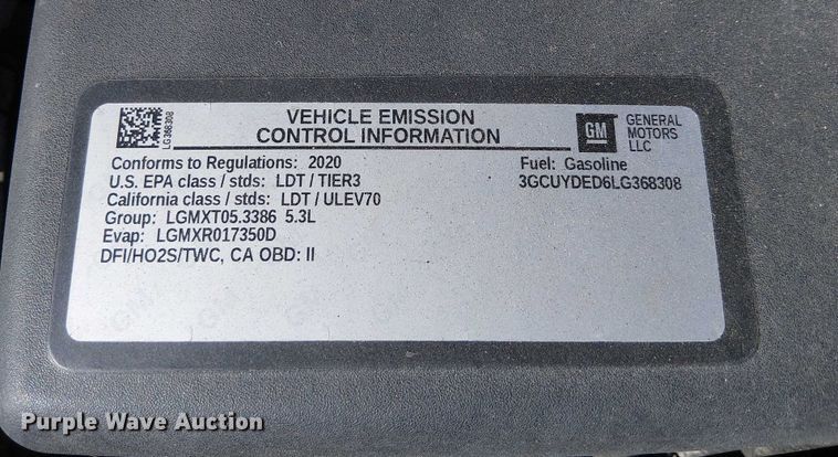 image for item EE5114 2020 Chevrolet Silverado 1500 Crew Cab pickup truck