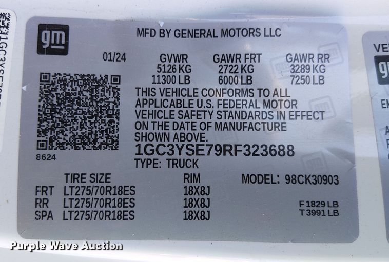 image for item EE5116 2024 Chevrolet Silverado 3500HD pickup truck