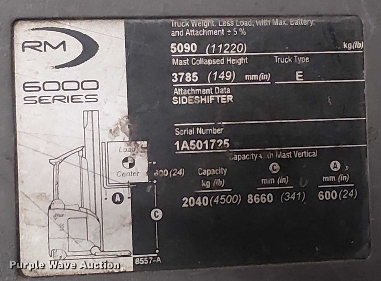 image for item EE5117 2017 Crown RM6095S-45 order picker