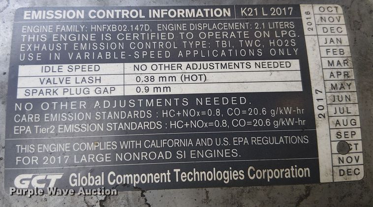 image for item EE5126 2017 UniCarriers CFS40 forklift