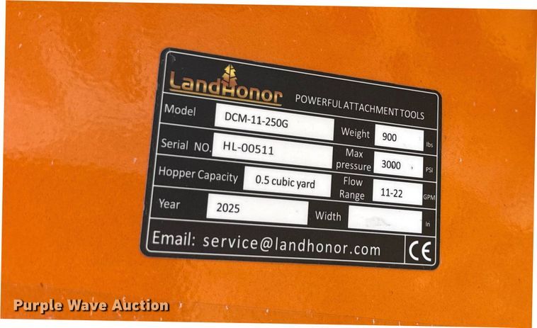 image for item EN0225 2025 Landhonor DCM-11-250G skid steer concrete mixer