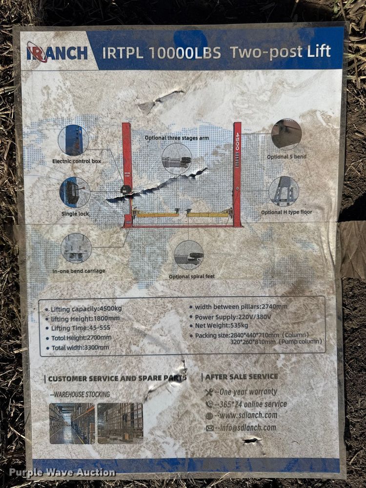 image for item EN0230 IRanch IRTPL 10000 automotive lift