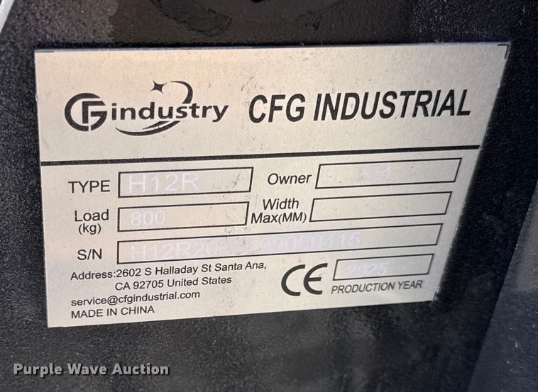 image for item EN0241 2025 CFG industrial H12R mini excavator