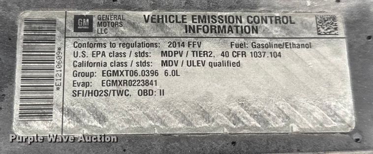 image for item EN0839 2014 GMC Savana G2500 van