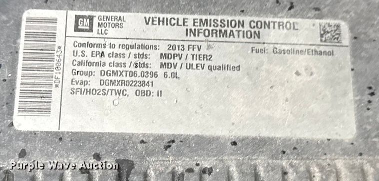 image for item EN0842 2013 Chevrolet Silverado 2500HD pickup truck