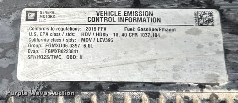 image for item EN0846 2015 Chevrolet Silverado 2500HD pickup truck