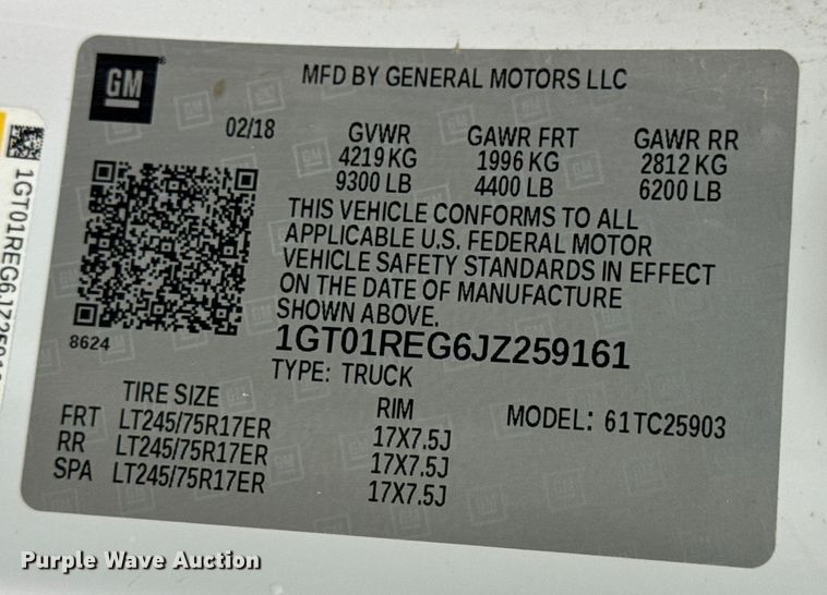 image for item EN0848 2018 GMC Sierra 2500HD pickup truck