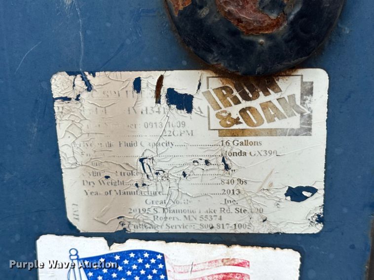 image for item EN0859 2013 Iron & Oak log splitter