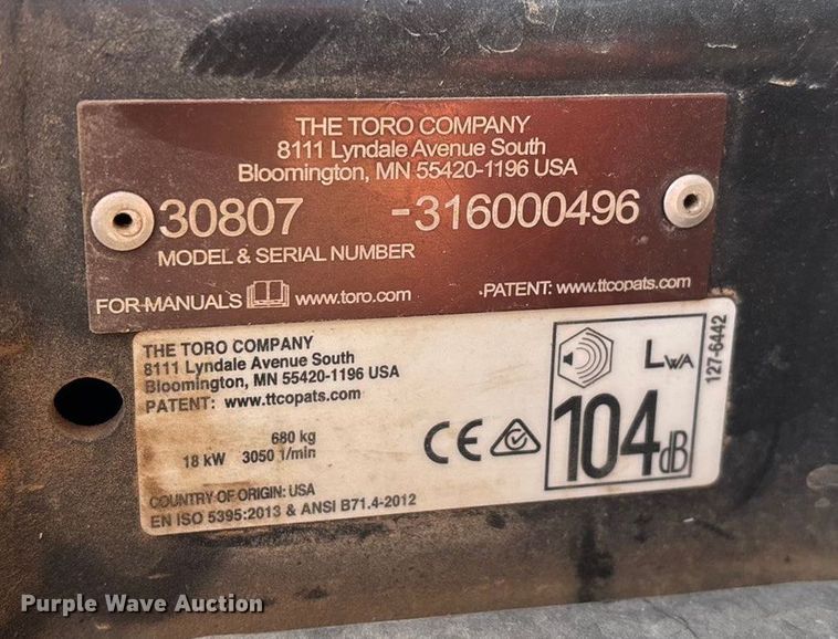 image for item EN5957 Toro Groundsmaster 3500 D Sidewinder greens mower