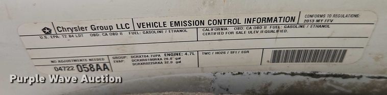 image for item EO4919 2013 RAM 1500 Ext. Cab pickup truck