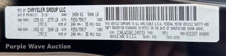 image for item ES5679 2014 Jeep Wrangler SUV