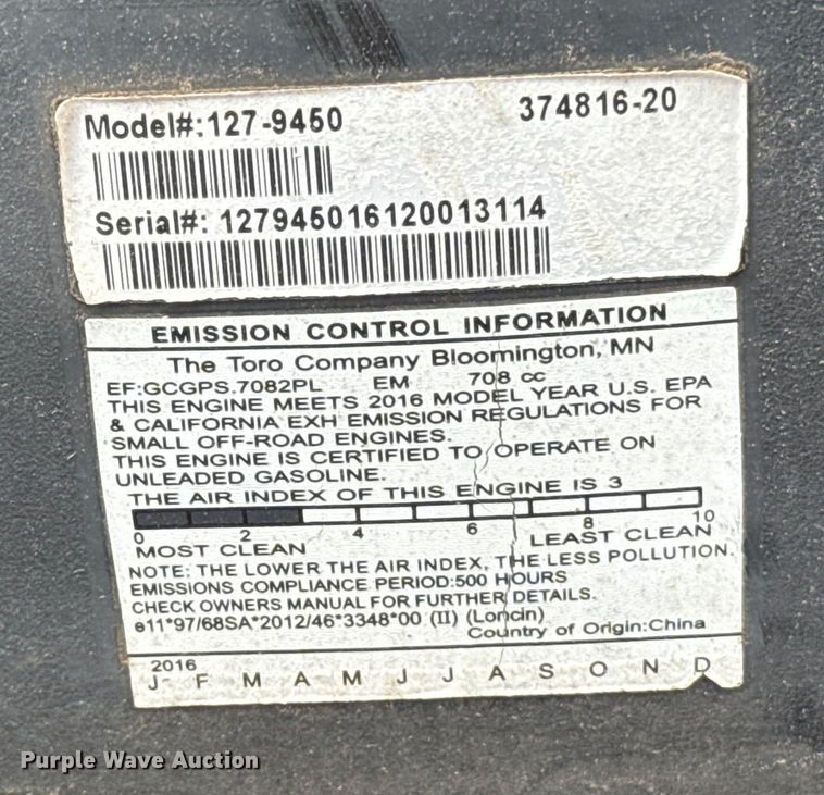 image for item ES5684 Toro Titan HD1500 ZTR lawn mower