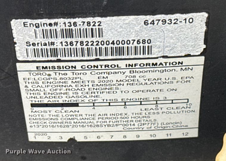 image for item ES5686 Toro Z-Master 2000 ZTR lawn mower