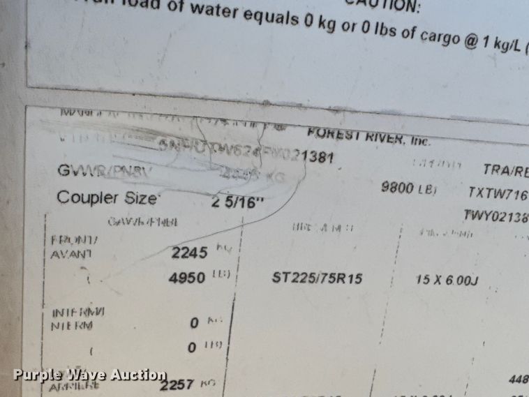 image for item ET4328 2015 Continental enclosed cargo trailer