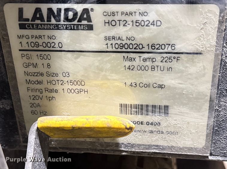image for item ET4354 Landa Hot2-1500D hot pressure washer