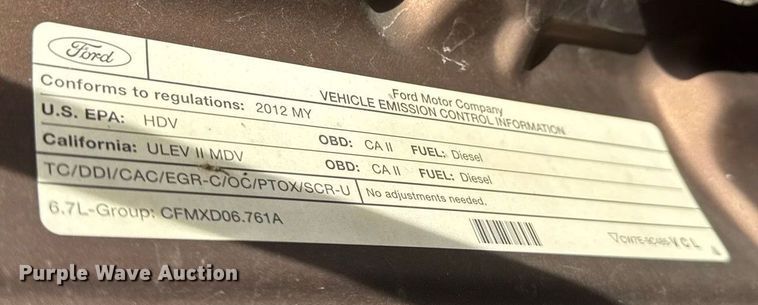 image for item ET4355 2012 Ford F250 Super Duty Crew Cab pickup truck