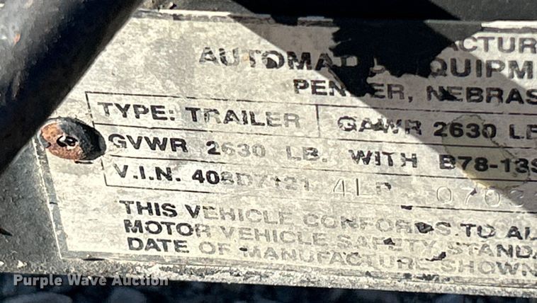 image for item ET6853 1990 Automatic Equipment car dolly