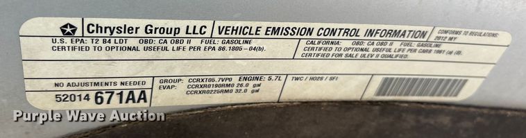 image for item ET7494 2012 Dodge Ram 1500 Crew Cab pickup truck