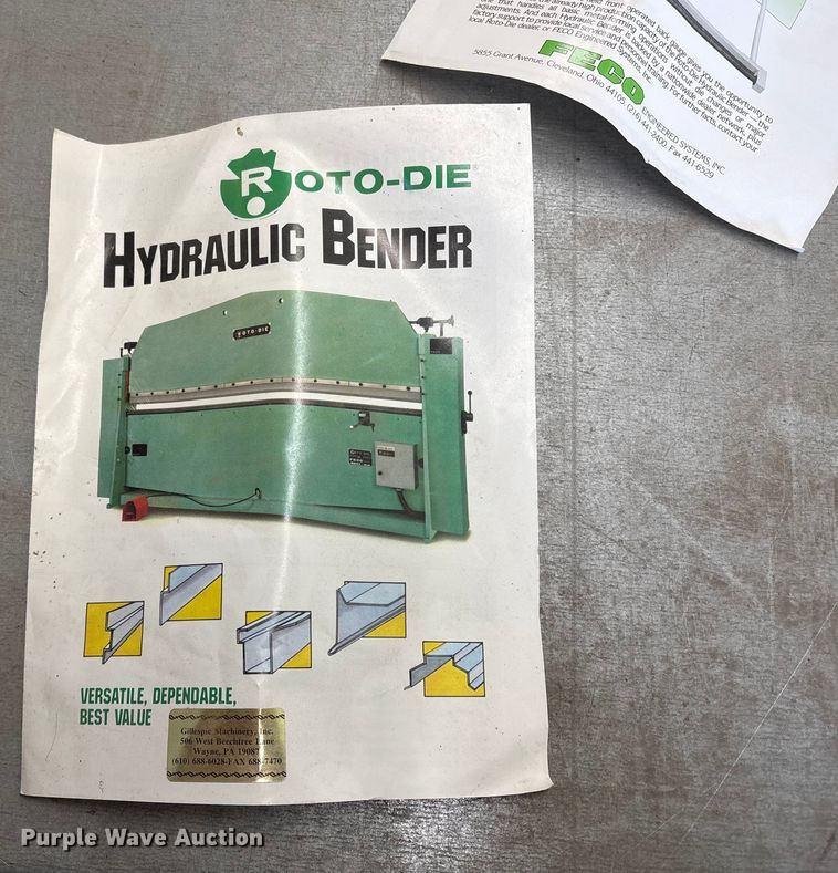 image for item ET8636 Roto-Die 10 hydraulic press brake