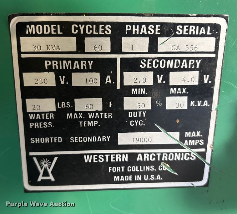 image for item ET8638 Western Arctronics spot welder