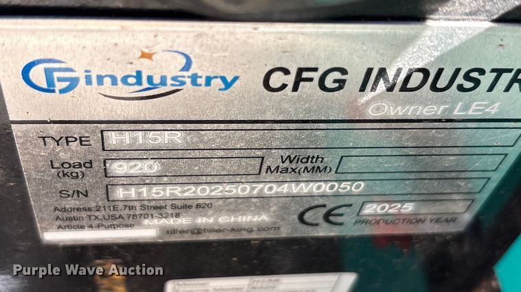 image for item EU0263 2025 CFG Industrial H15R mini excavator