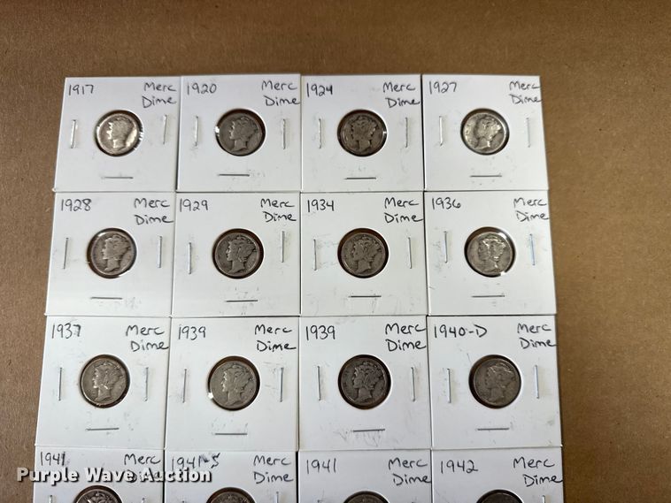 image for item EU4035 (24) Silver Mercury dimes coins