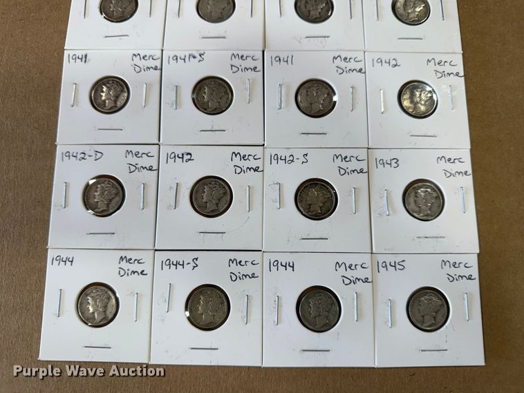 image for item EU4035 (24) Silver Mercury dimes coins