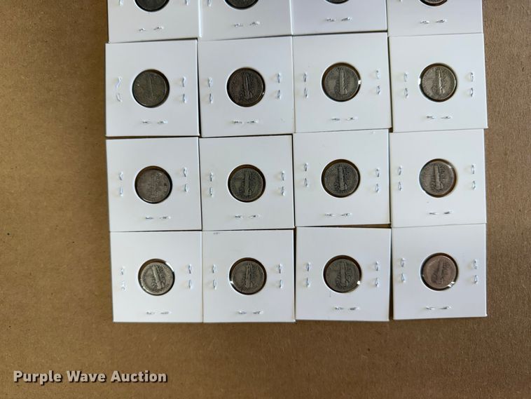 image for item EU4035 (24) Silver Mercury dimes coins