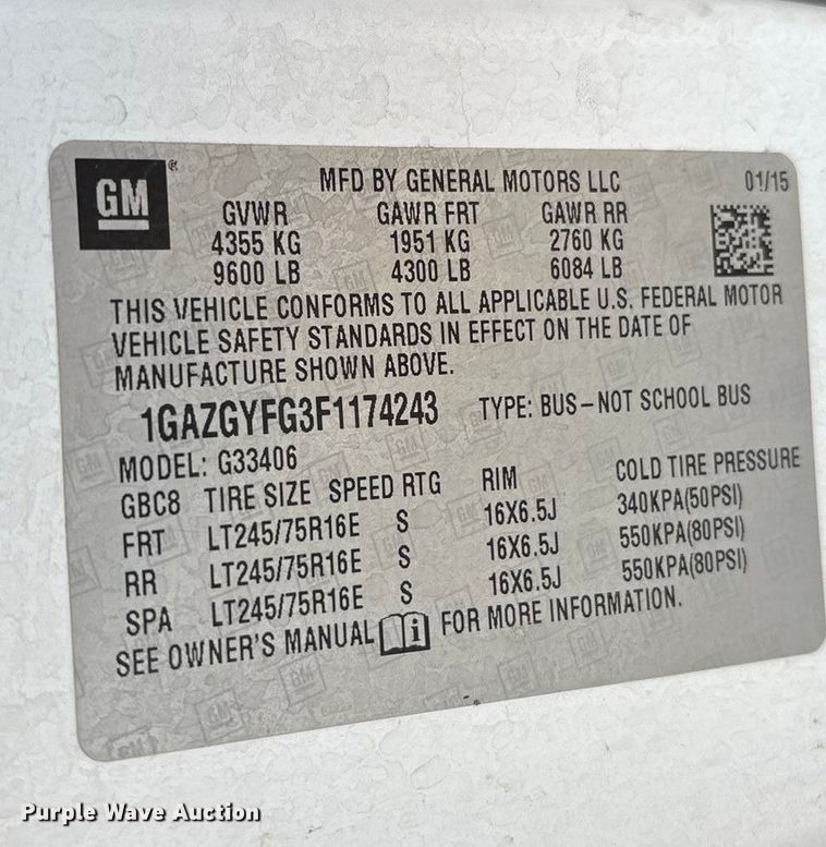 image for item EU4757 2015 Chevrolet Express van