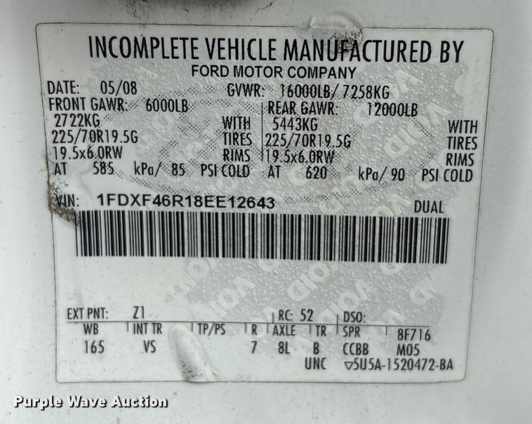 image for item EU7136 2008 Ford F450 Super Duty utility / service truck