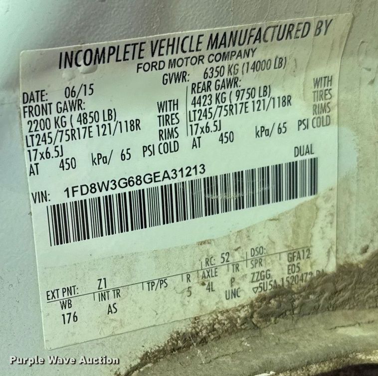 image for item FB0563 2016 Ford F350 Super Duty XL Crew Cab utility bed pickup truck