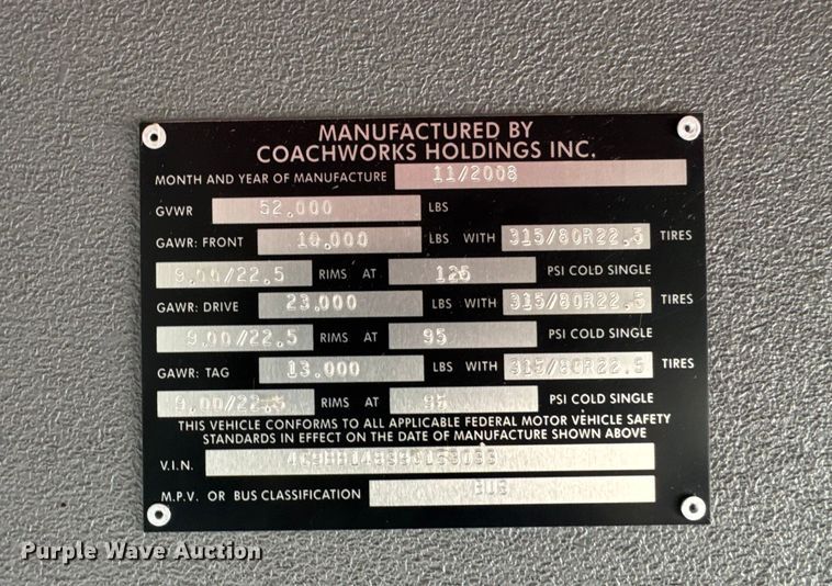 image for item FB0565 2009 Blub Coachworks M4411 coach bus