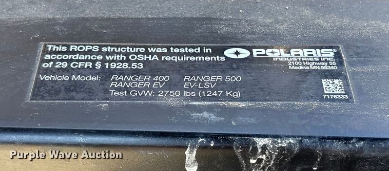 image for item FG1746 2012 Polaris Ranger utility vehicle