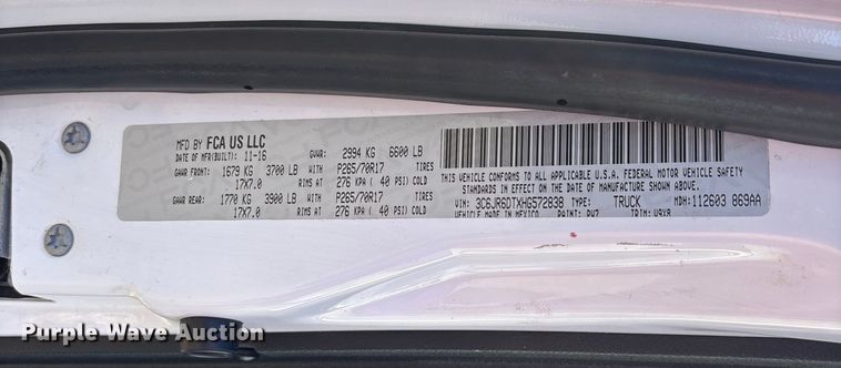 image for item FG1749 2017 RAM 1500 pickup truck