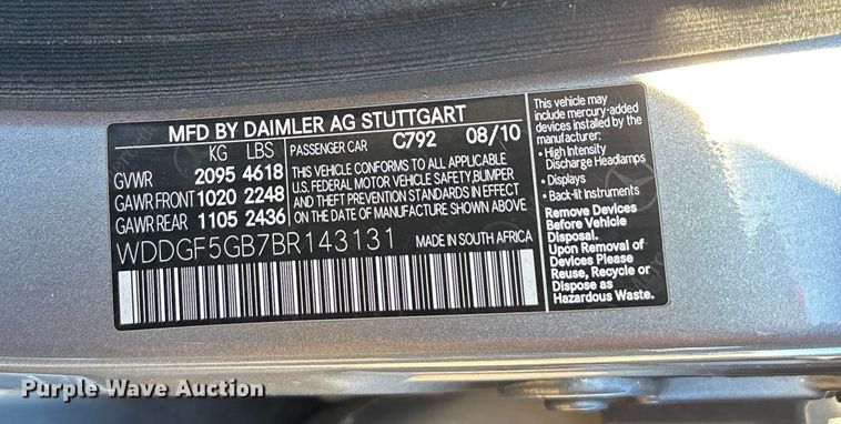 image for item FG1754 2011 Mercedes-Benz C 350 