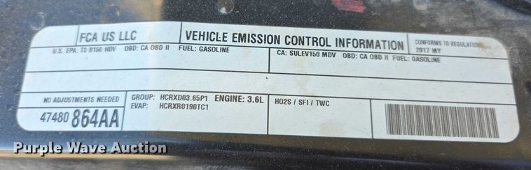 image for item FI0761 2017 RAM ProMaster 2500 van