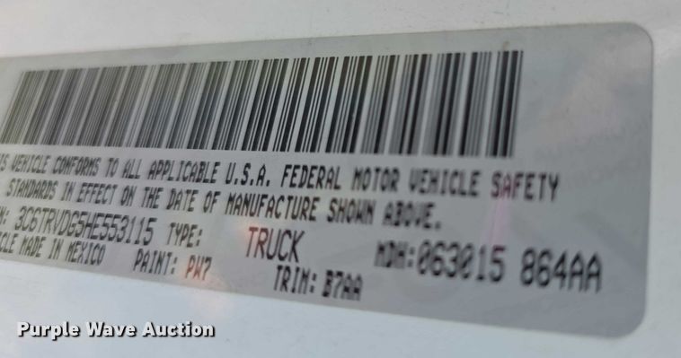 image for item FI0761 2017 RAM ProMaster 2500 van