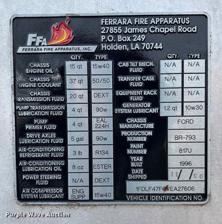 image for item FI1643 1997 Ford F450 Super Duty rescue vehicle