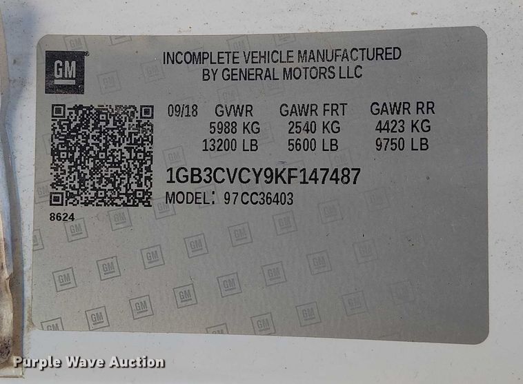 image for item FK0810 2019 Chevrolet Silverado 3500HD utility bed pickup truck