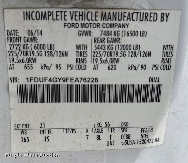 image for item FK1083 2015 Ford F450 bucket truck