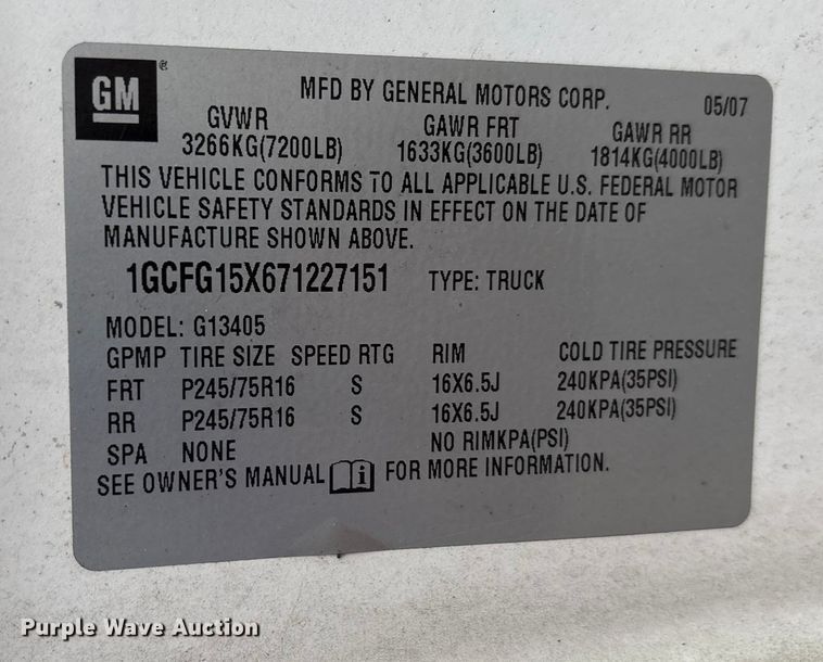 image for item FK1095 2007 Chevrolet Express van