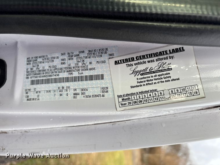 image for item FK1096 2014 Ford E150 van