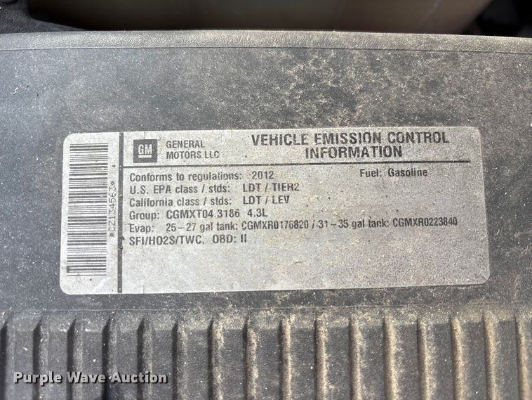 image for item FK1097 2012 Chevrolet Silverado 1500 pickup truck