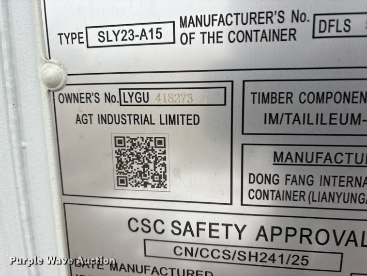 image for item FK1113 2025 Dong Fang SLY23-A15 shipping container