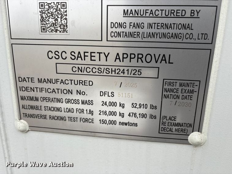 image for item FK1113 2025 Dong Fang SLY23-A15 shipping container