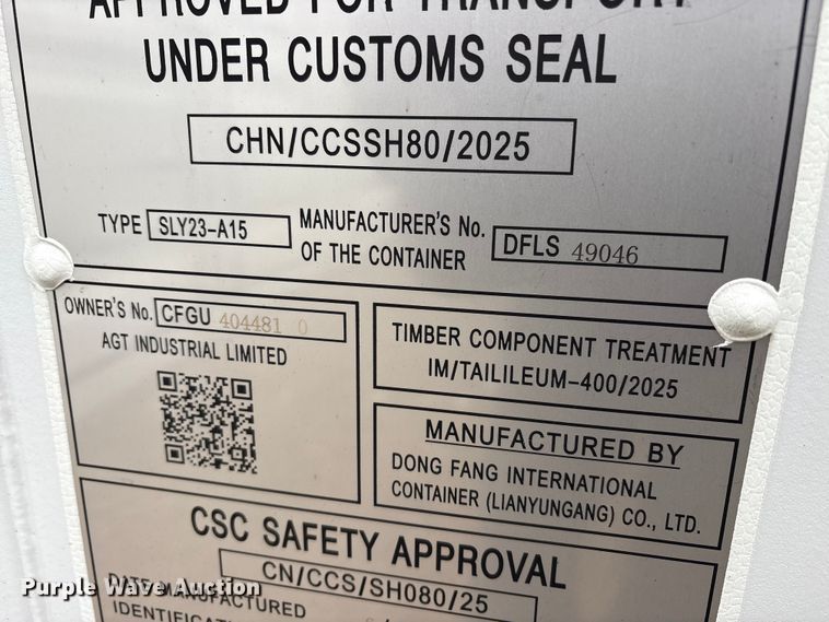 image for item FK1114 2025 Dong Fang SLY23-SA15 shipping container